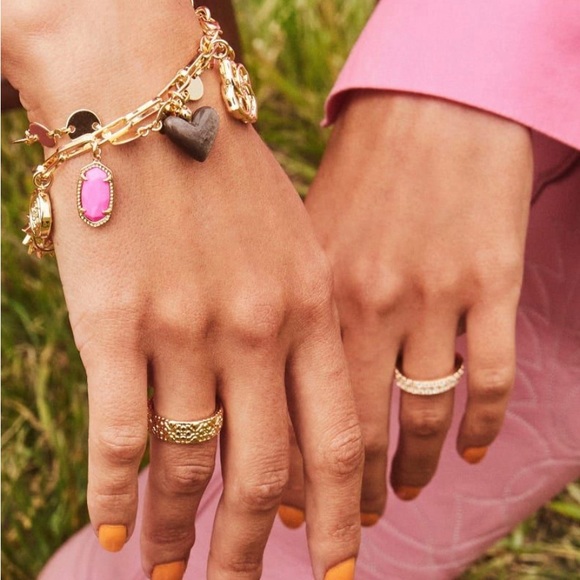 Kendra Scott Frankie Gold Charm Bracelet In Multi Mix - Picture 3 of 7